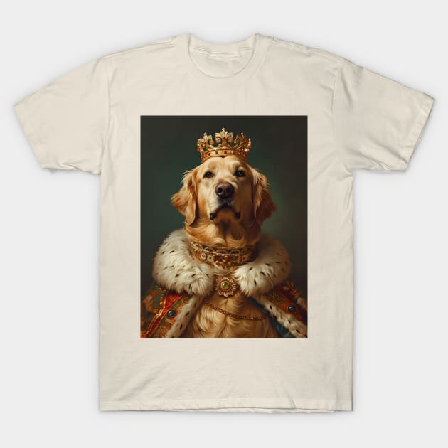 Golden Retriever The King T-Shirt by AestheticsArt81